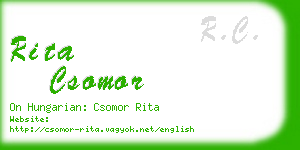 rita csomor business card
